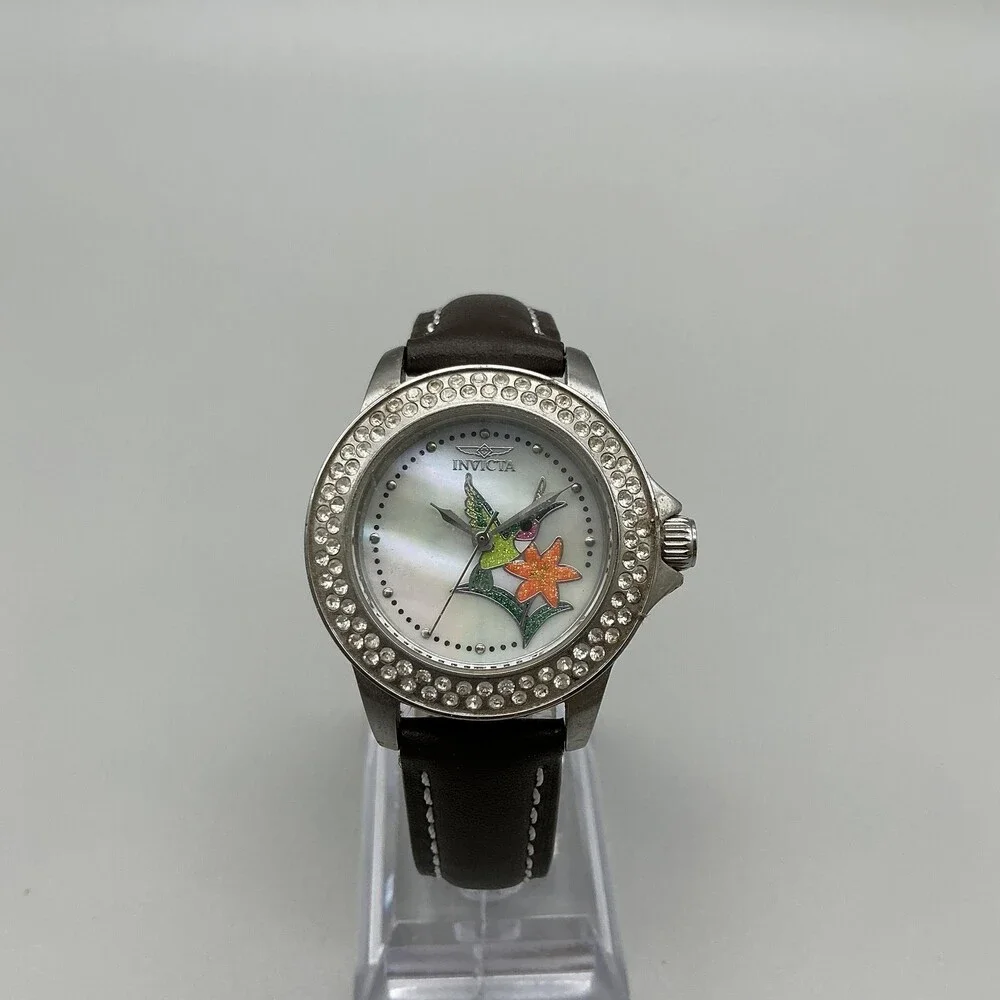 Invicta Limited Edition Hummingbird Womens Watch 34mm MOP Leather New Battery
